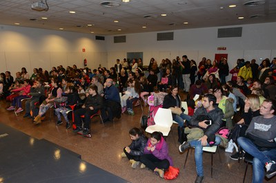 L'auditori de la Biblioteca, ple durant l'acte de lliurament de premis (foto: Localpres)