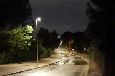 Las nuevas luminarias del camino de Ullastrell, en Sant Muç, ya están operativas (foto: Ayuntamiento de Rubí).